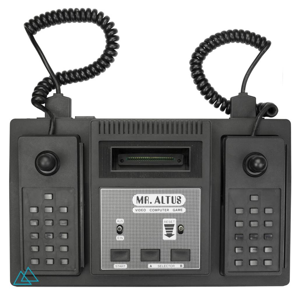 Top view video game HGS Mr. Altus Tele Brain from the Arcadia 2001 Video Game Console Family